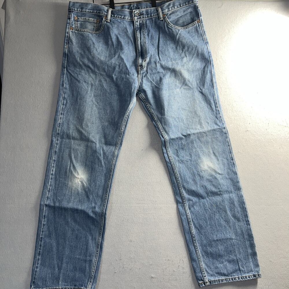 Levis 505 Jeans Mens 42x32 Blue Denim Straight Leg Classic Fit Medium Wash